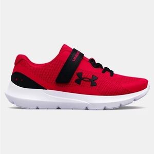Under Armour Red and Black Kids Sneakers